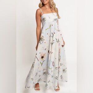 NWT Petal & Pup Emmeline Floral Checkered Print Maxi Dress Medium